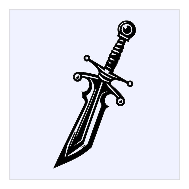 Silhueta clássica de espada com inclinação detalhada