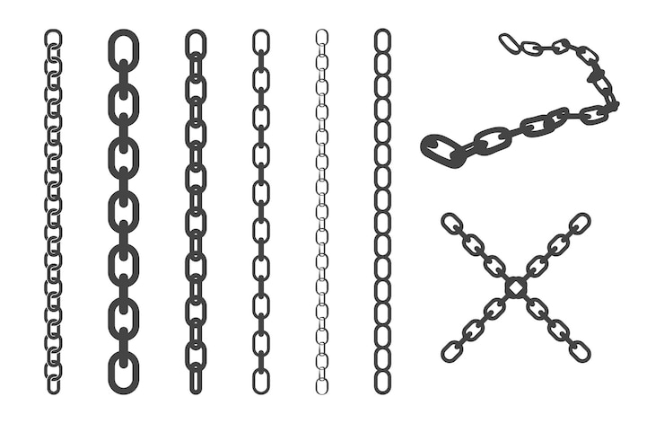 Vetor silhueta da cadeia clipart vetor da cadeia silhueta metálica da cadeia pacote vetorial da cadeia