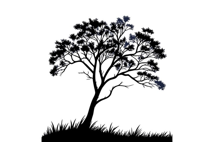 Vetor silhueta da ilustração vetorial da árvore
