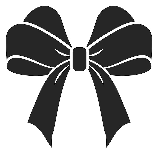 Silhueta de arco de presente ícone de fita de presente preto