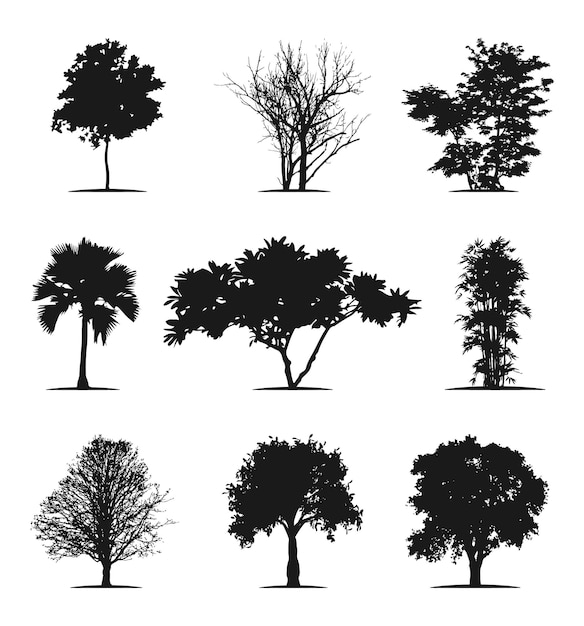 silhueta de árvore ilustração de árvore negra