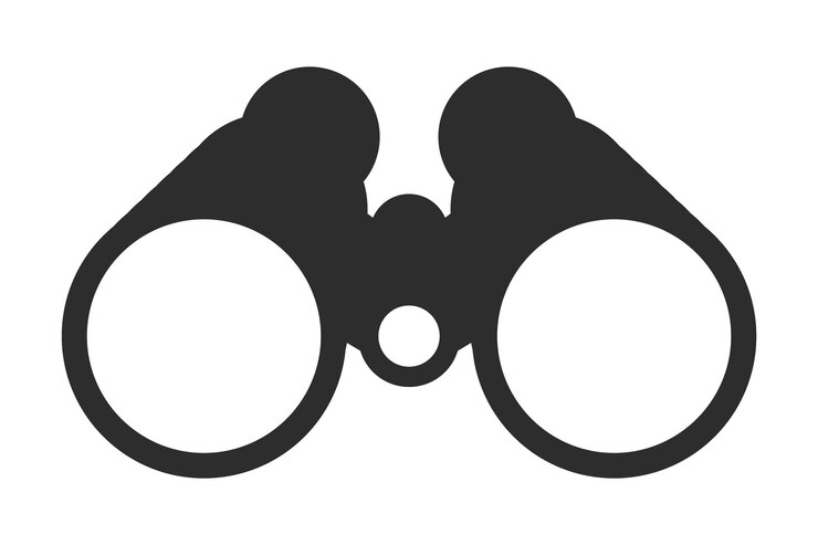 Silhueta de binóculos, monocromático de clipart de binóculos