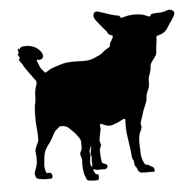 Vetor silhueta de cachorro chihuahua em um fundo branco