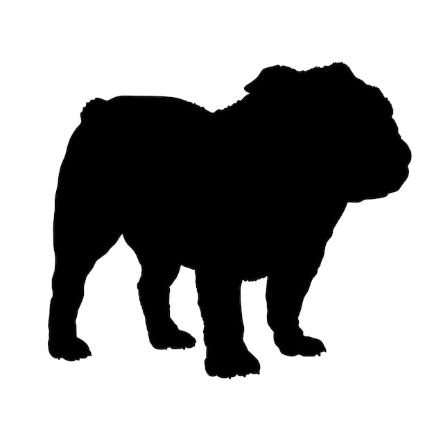 Vetor silhueta de cão cão raças de bulldog logotipo cão monograma cão rosto vetor cão sentado deitado correndo