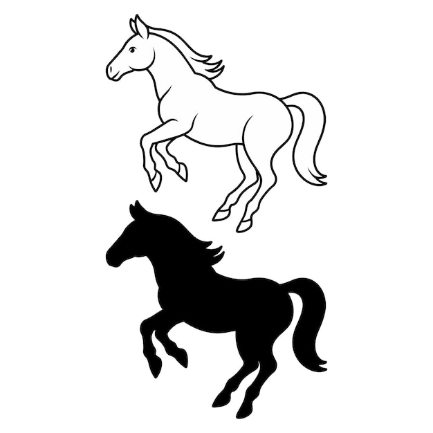 silhueta de cavalo isolada em branco