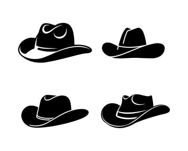 Silhueta de chapéu ícone vetorial design gráfico de logotipo