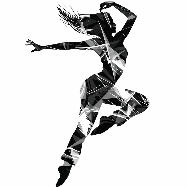 Vetor silhueta de dança moderna 1