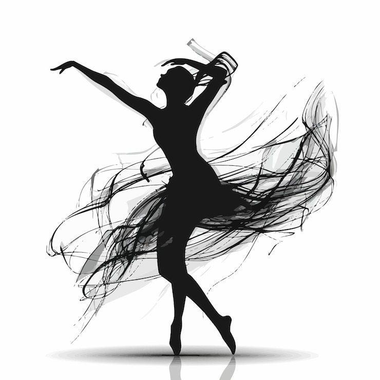 Vetor silhueta de dança moderna 2