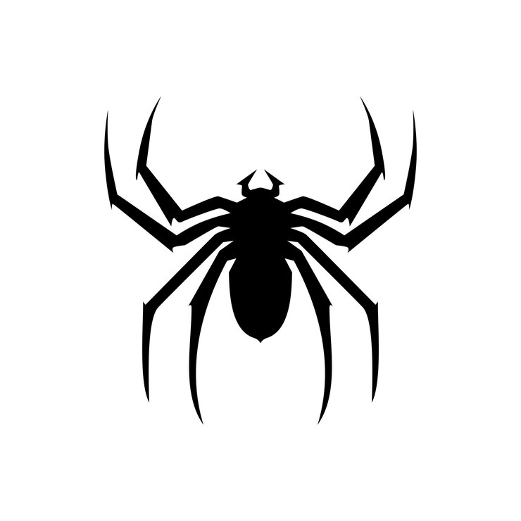 Vetor silhueta de design de ícone de logotipo de aranha de vetor