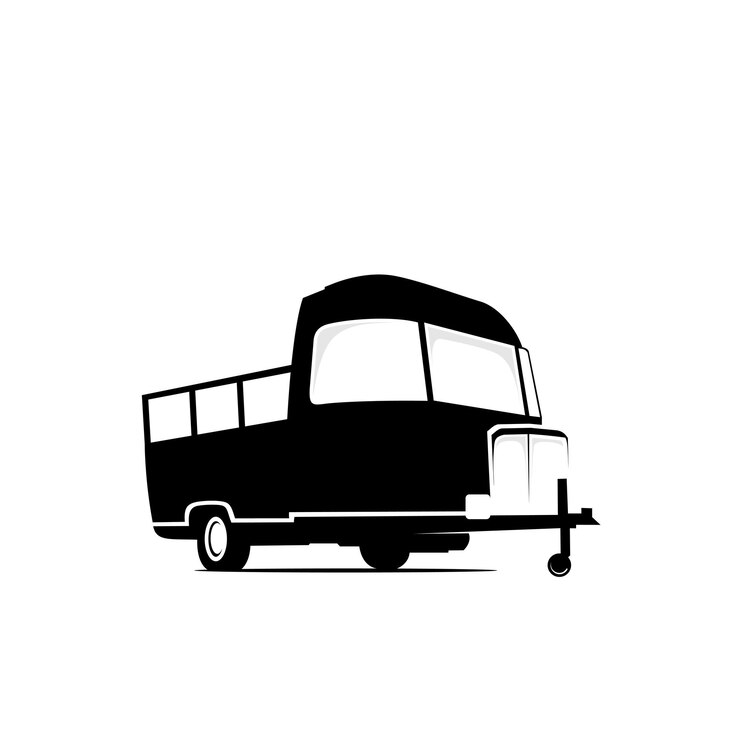 Vetor silhueta de design de logotipo de reboque de ícone