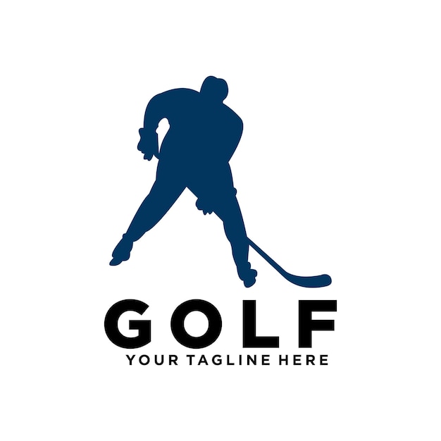 Silhueta de design de vetor de logotipo de golfe