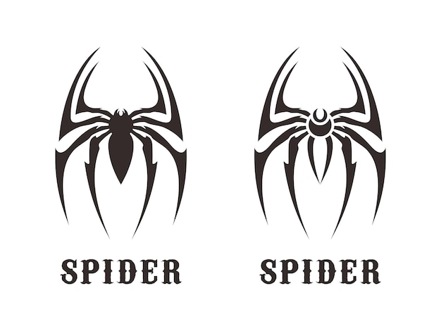 Vetor silhueta de design do logotipo do símbolo do artrópode inseto aranha