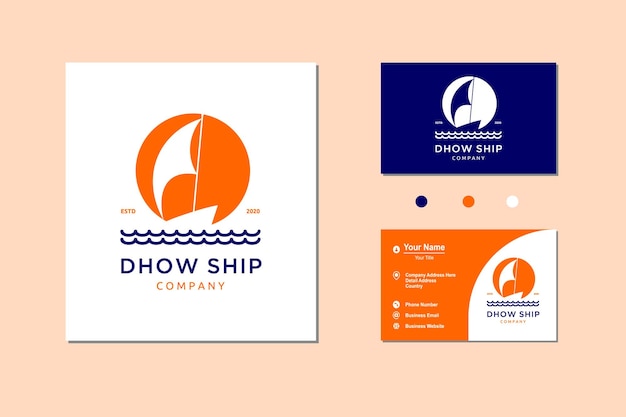 Silhueta de dhow icon logo vector design veleiro tradicional da ásia e áfrica