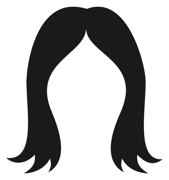 Vetor silhueta de estilo de cabelo preto mulher ícone de corte de cabelo isolado no fundo branco