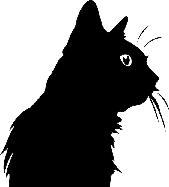 Vetor silhueta de gato preto com fundo transparente
