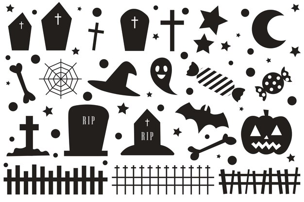 Vetor silhueta de halloween clipart