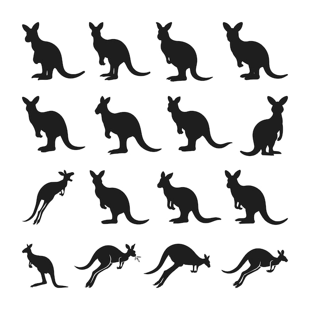 Silhueta de ilustração vetorial Kangaroo SVG