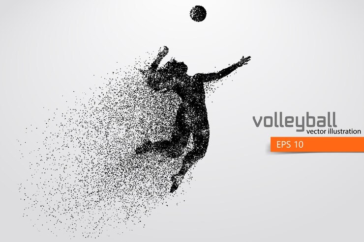 Silhueta de jogador de vôlei, mulher