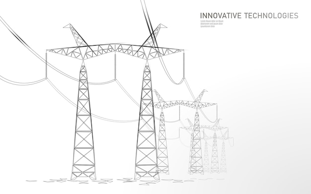Vetor silhueta de linha de alta tensão.
