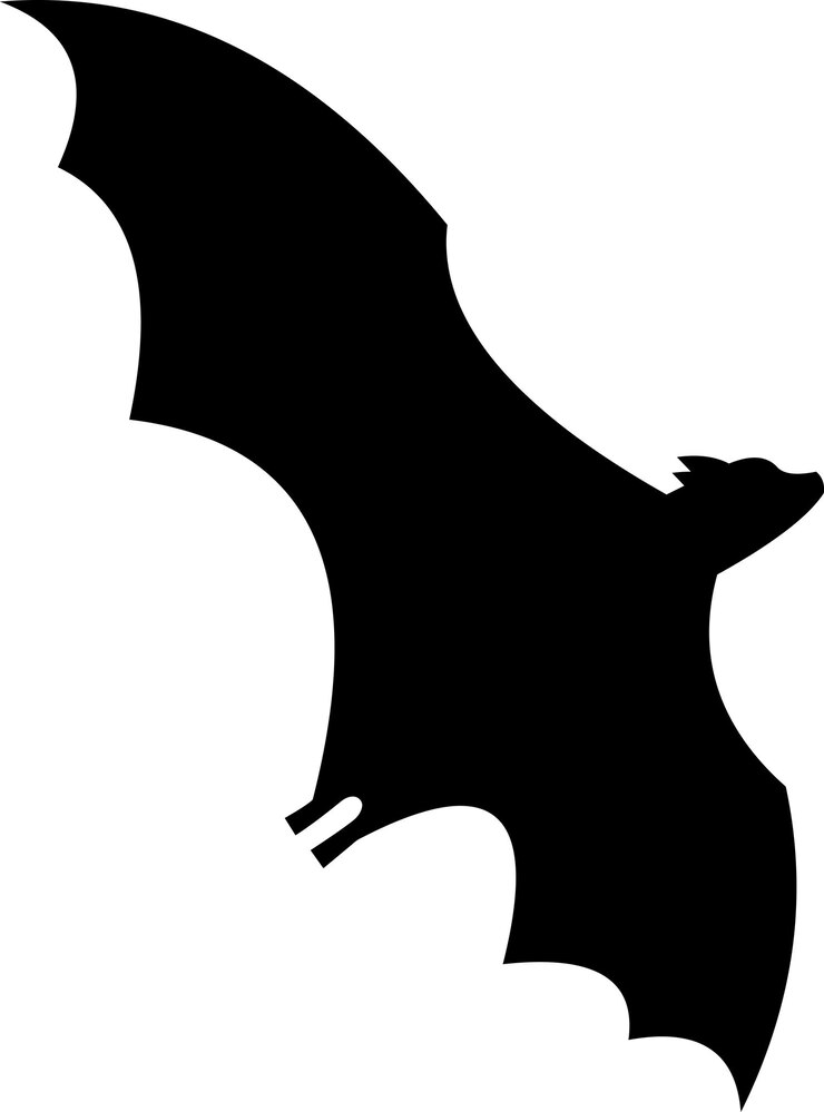 Vetor silhueta de morcego preto de halloween voando