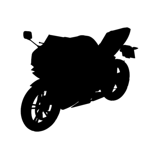 Silhueta de motocicleta isolada em preto sobre ilustração vetorial de fundo branco