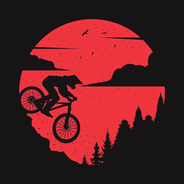 Silhueta de mountain bike adequada para design de camiseta