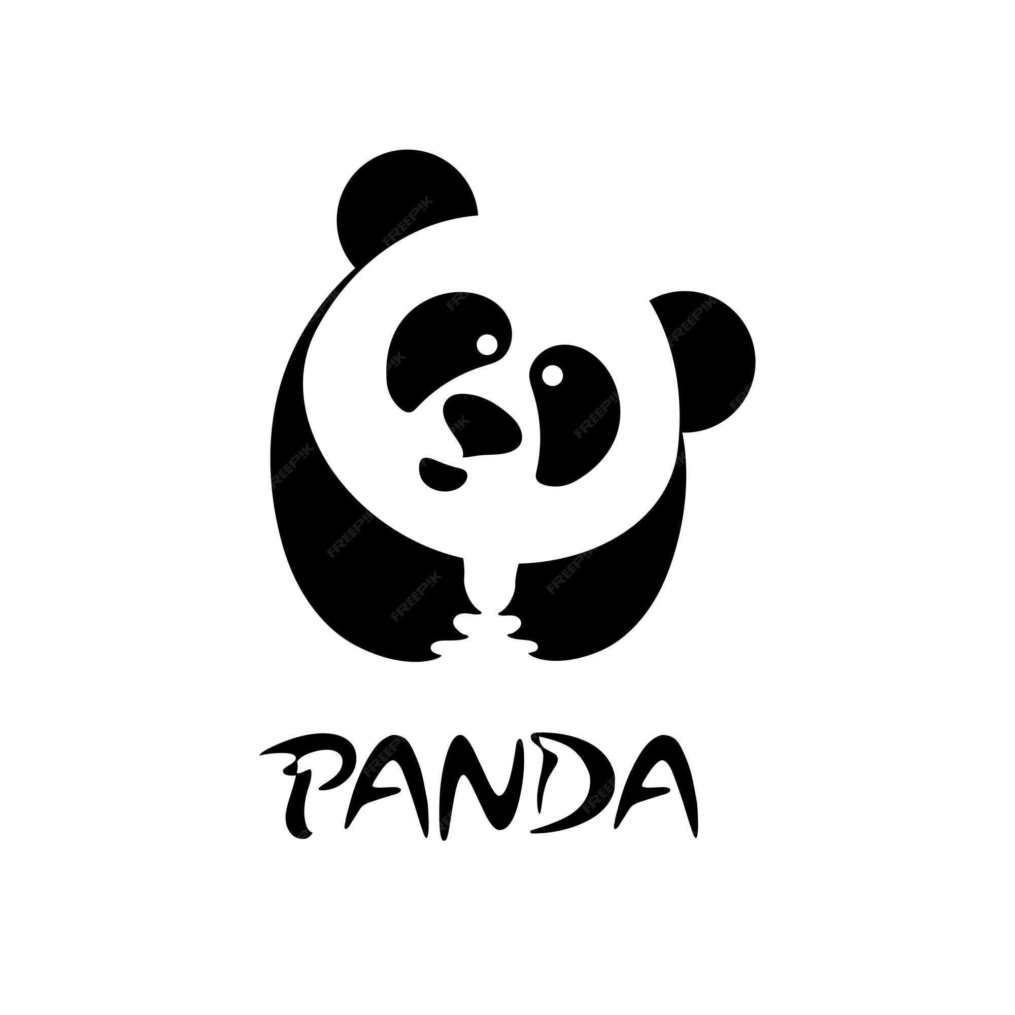 Silhueta de panda em estilo simples e plano