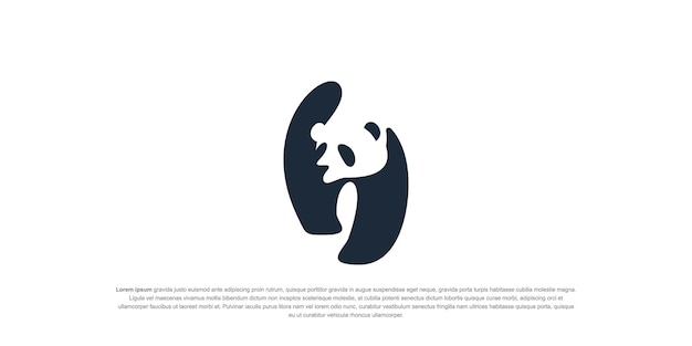 Vetor silhueta de panda vector de design de logotipo