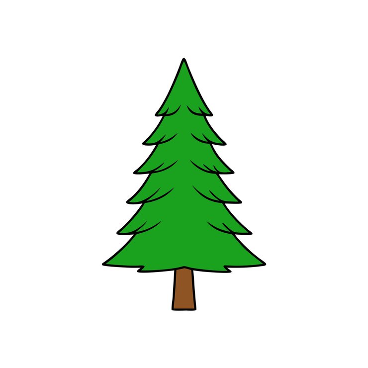 Vetor silhueta de pinheiro natural arte vetorial desenho de ilustração para paisagem temática da natureza
