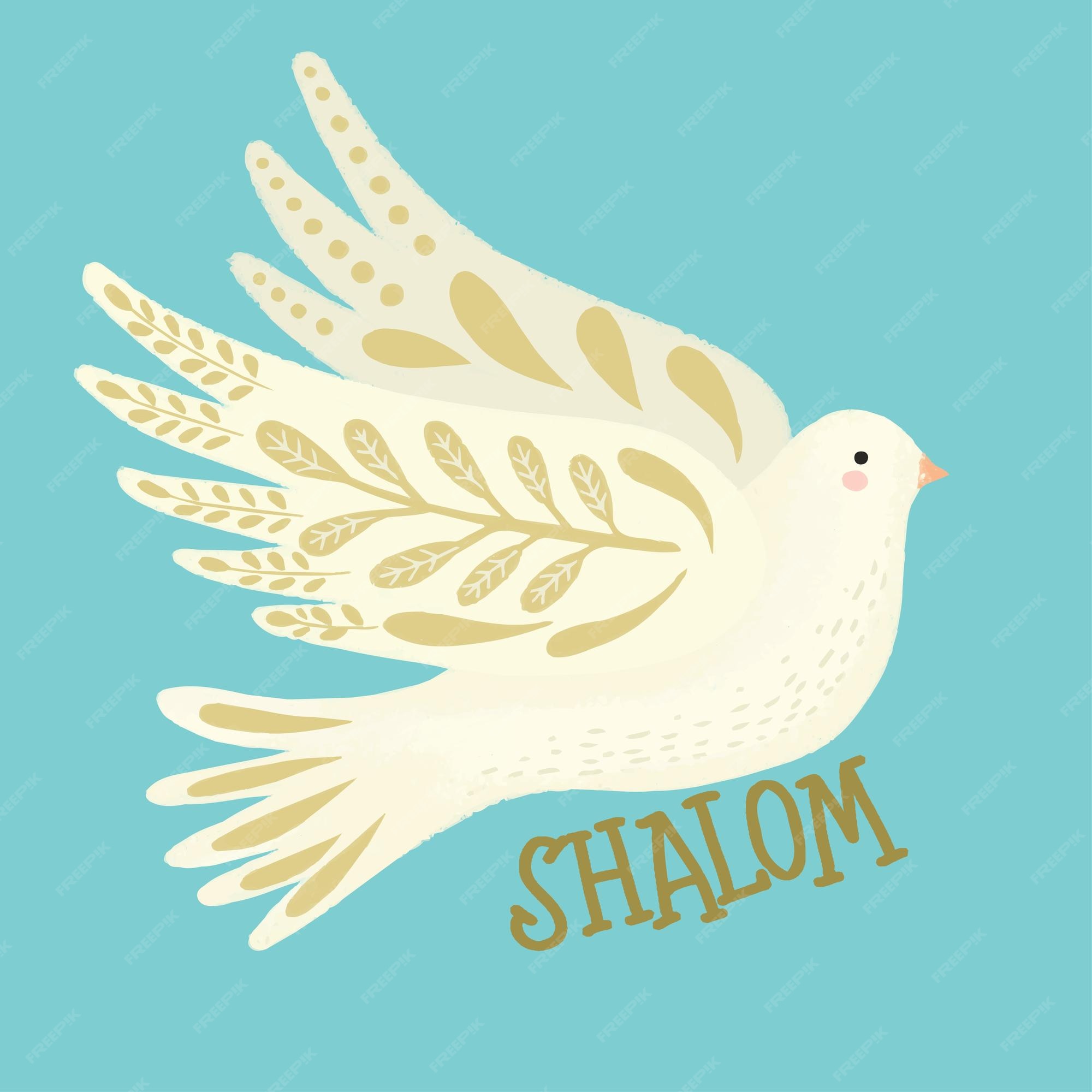 Design de texto shalom shalom é uma palavra hebraica que significa paz, Vetor Premium