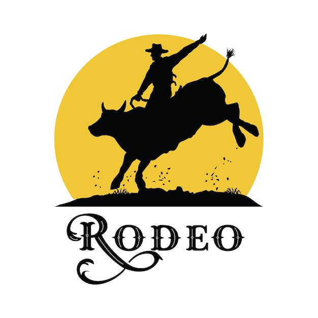 Silhueta de vetor de rodeio cowboy. Royalty Free Stock SVG Vector and Clip  Art