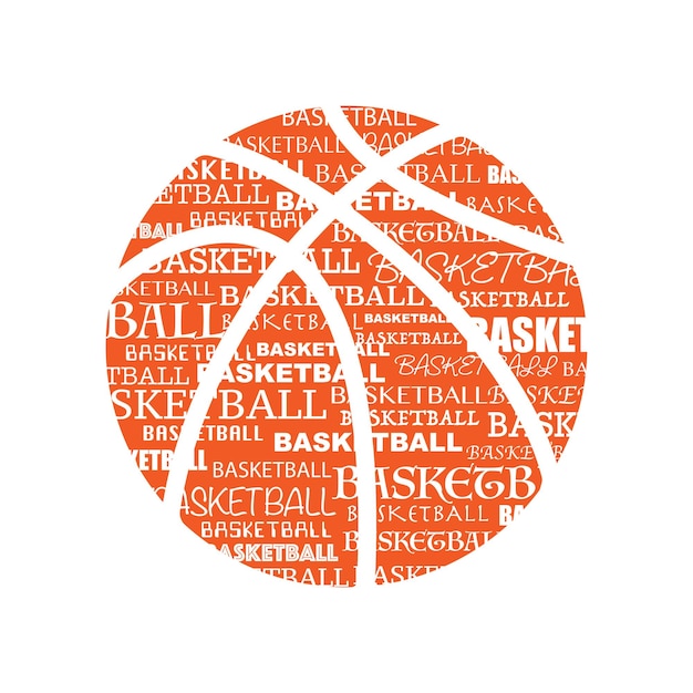 Silhueta de texto de basquete