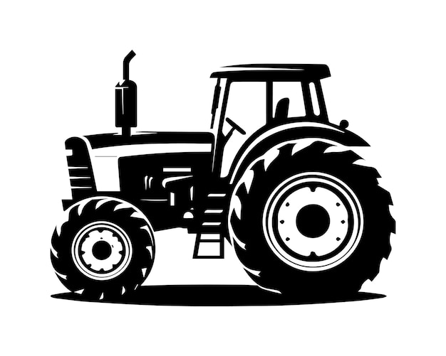 Vetor silhueta de tractor ícone vetorial design gráfico de logotipo