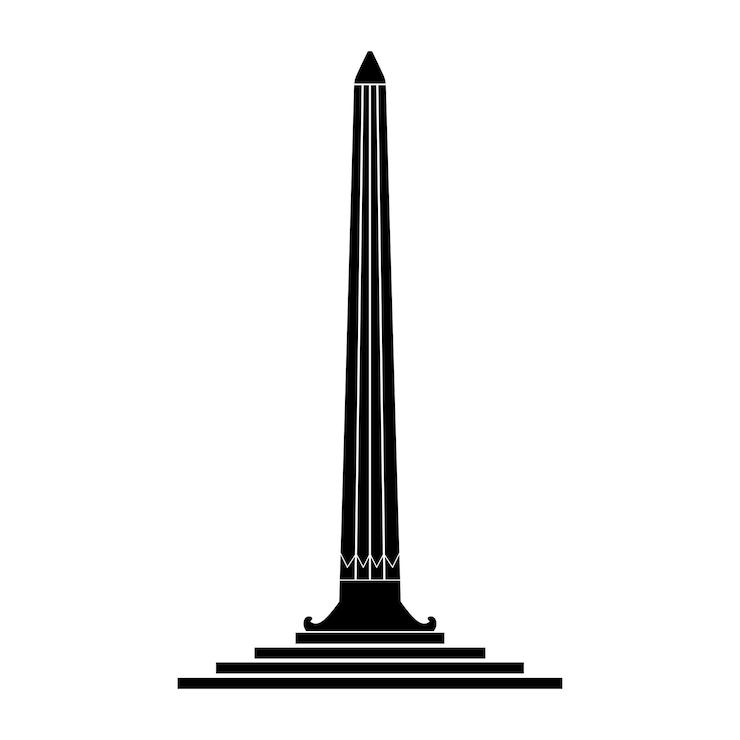 silhueta de tugu pahlawan surabaya