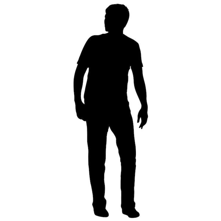 Vetor silhueta de um homem andando sobre um fundo branco