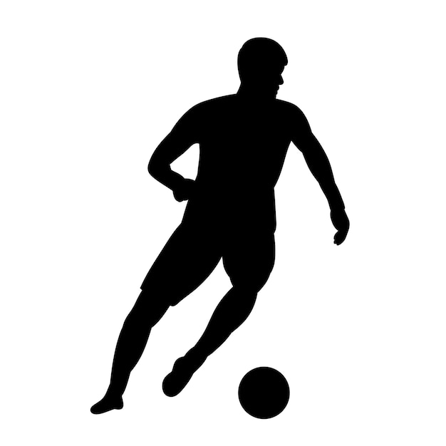 Silhueta de um jogador de futebol homem em um vetor de fundo branco