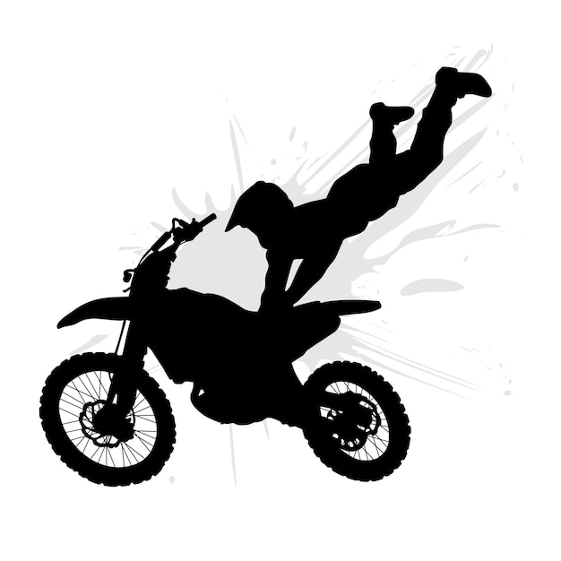 Motocross piloto realizando um salto em altura. Estilo dos desenhos  animados imagem vetorial de PhotoEstelar© 152784060