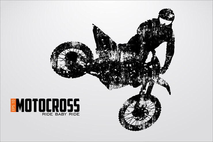 Silhueta de um piloto de motocross