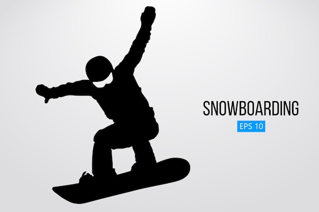 Silhueta de um snowboarder