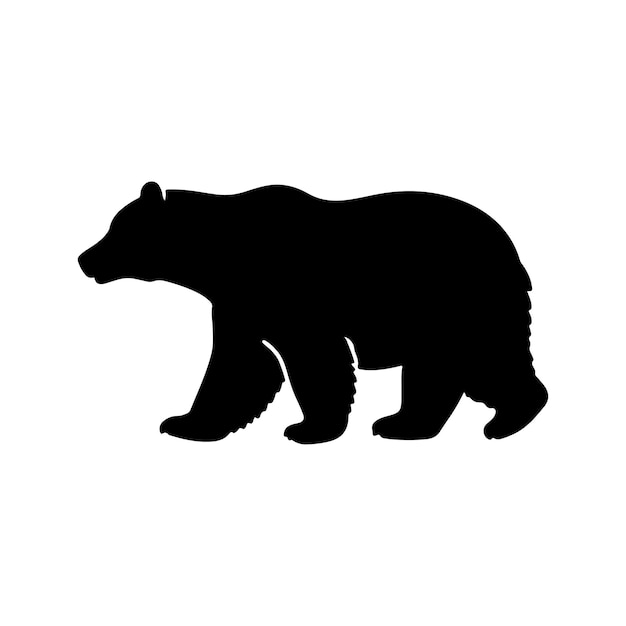 Vetor silhueta de um urso vista de lado