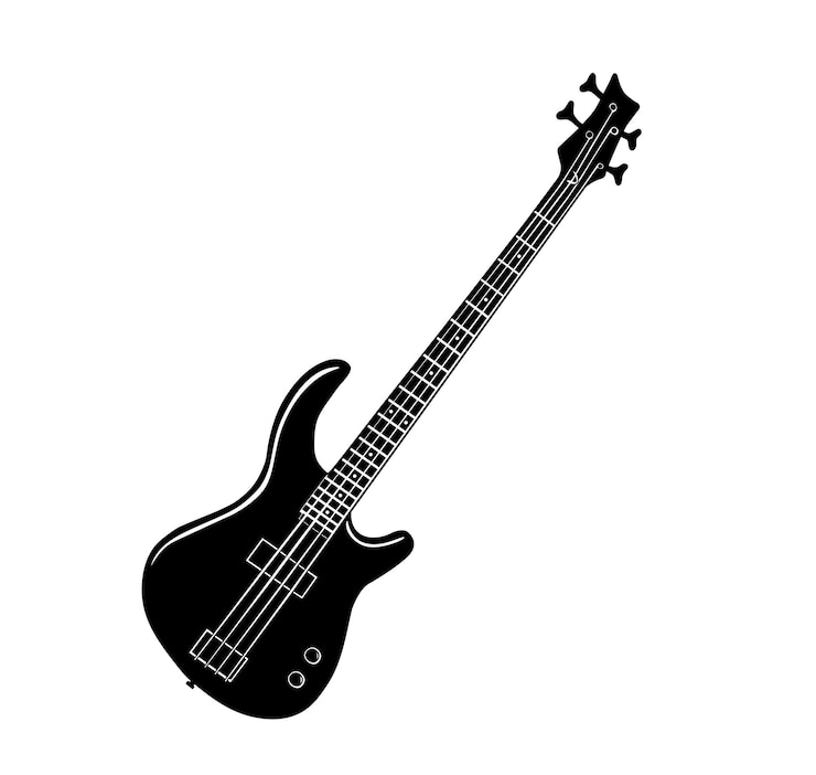 Vetor silhueta de vetor de guitarra elétrica