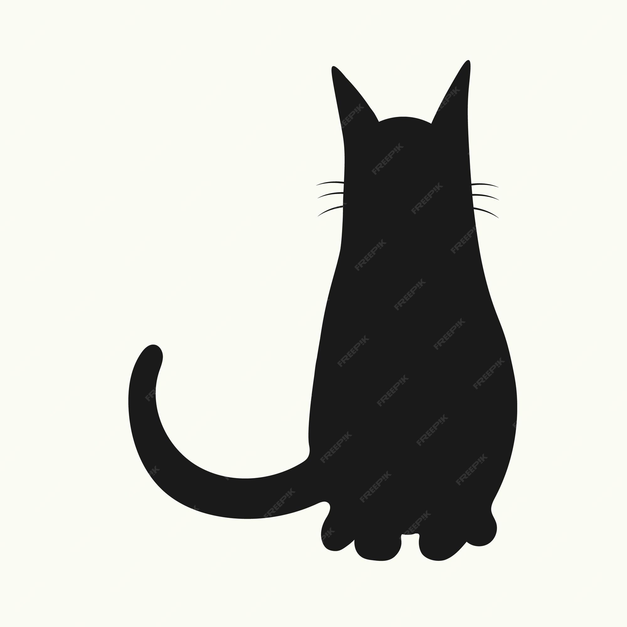 silhueta de gato preto para desenhos de halloween. mão desenhada ilustração  em vetor animal fofo. 9362387 Vetor no Vecteezy