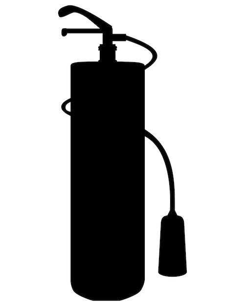 Silhueta do extintor de incêndio cor preta ilustração vetorial colorida em fundo branco