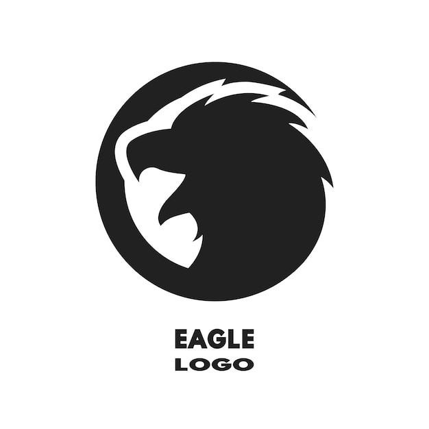 Silhueta do logotipo monocromático de águia ilustração vetorial