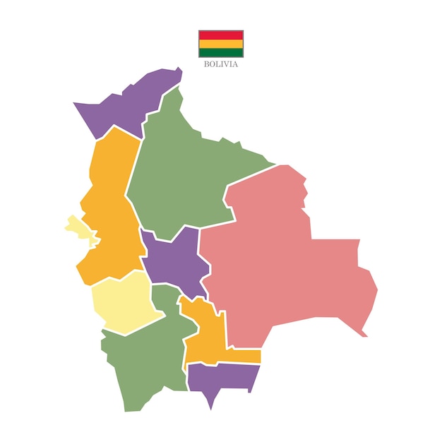 Silhueta e mapa colorido da bolívia