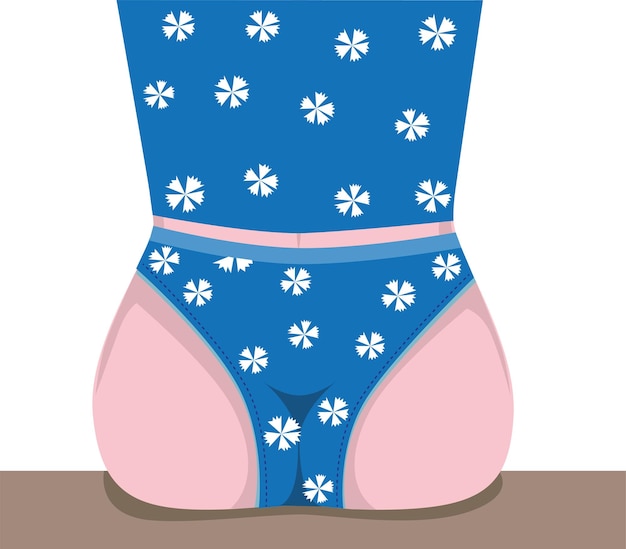 Vetor silhueta feminina sentada com as costas em lingerie floral