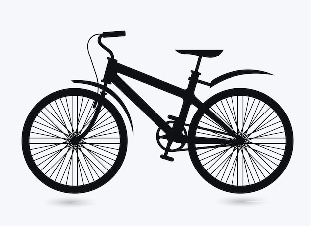 Silhueta negra de bicicleta ou silhueta de bicicleta