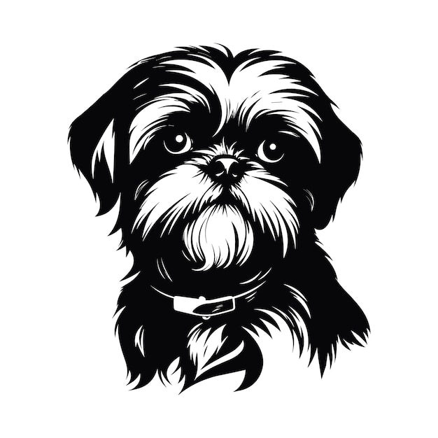 Silhueta personagem shih tzu cão logotipo bonito