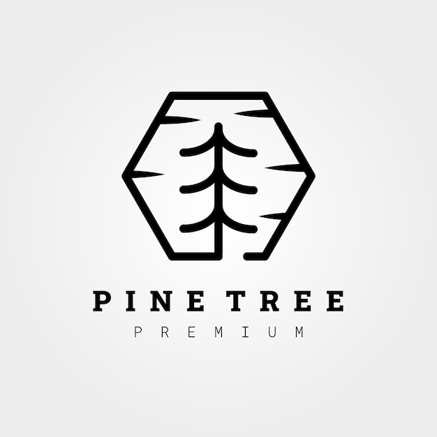 Silhueta pinheiro perene pinheiro rústico cedro cipreste pinus logotipo vetor ilustração ícone de design