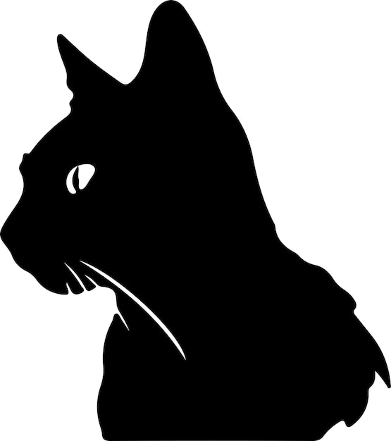 Silhueta preta de gato bambino com fundo transparente